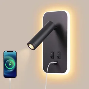 Bedside Reading Wall Lamp Nordic Modern LED Wall Light With Switch USB Indoor Lighting Room Decor For Bedroom Living Room Sconce