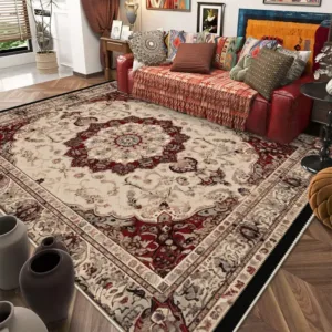 Persian Distressed Carpet Fot Living Room Cover Large Area Non-slip Washable Decoration Rugs Ethnic Home Dining Room Soft Mats