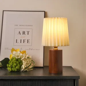 Retro Pleated Wooden LED Desk Lamp USB 3W for Living Room Home Bedroom Bedsides Atmosphere LED Night Light Decoration Table Lamp