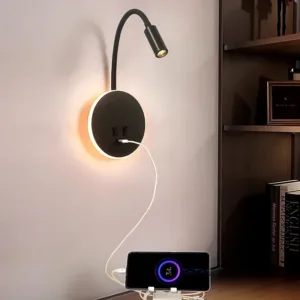 Bedside Working Study Reading Lamp Wall lamp sconces 8W LED Book Lamp wall Night light With Switch USB Charging Port Light t