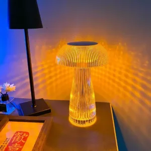 16 Color LED Crystal Mushroom Table Lamp Stunning Ambient Light Touch Night Light for Restaurant Cafe Bar Living Room Bedroom