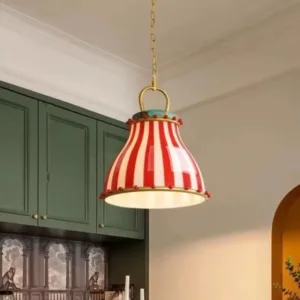 Creative Colorful Retro Pendant Light American Restaurant Hotel Hanging Lamp Living Room LED Chandelier Glass Lampshade Decor