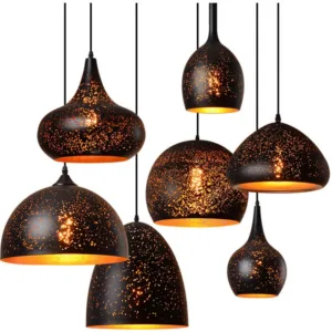 Retro Industrial Pendant Light Distressed Iron LED Hanging Lamp Suitable for Living Room Bars Restaurant Lighting Fixture