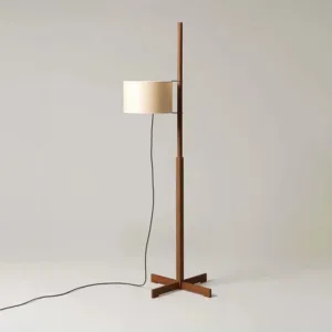 Japanese Vintage Art High-end Wood Cloth LED Decoration Floor Lamp For Living Room Bedroom Study Lighting Fixtures