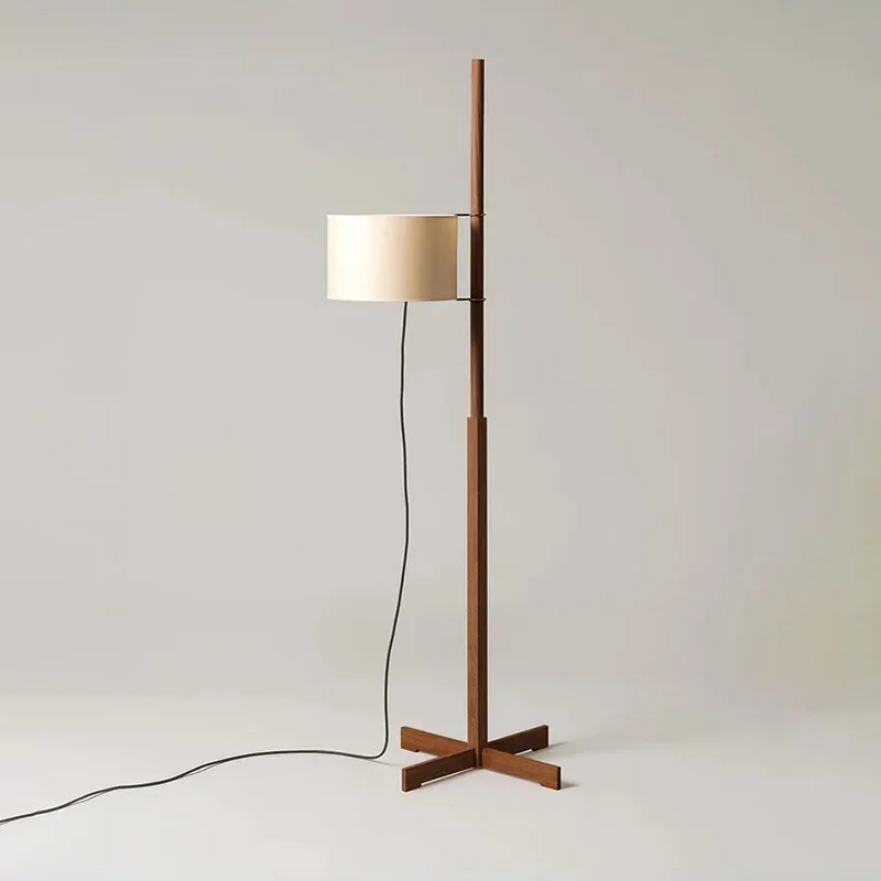 Japanese Vintage Art High-end Wood Cloth LED Decoration Floor Lamp For Living Room Bedroom Study Lighting Fixtures