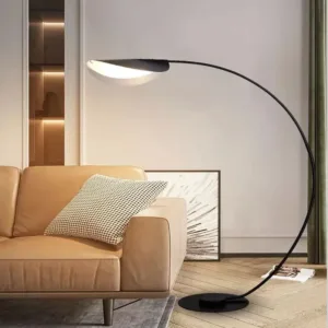 Nordic 90V-260V Black White Floor Lights Stand Light Dining Living Room Decor E27 Corner Light Arc Remote Dimming Floor Lamps