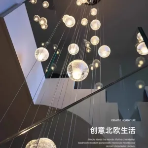 Spiral Staircase Living Room Chandeliers Crystal Ball Led Ceiling Light Lustre Chandelier Modern 2026 Decoration Bedroom Dining