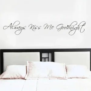 1pc Wall Decal Always Kiss Me Goodnight Sign Bedroom Love Quotes Art Vinyl Stickers Living Room Home Decor