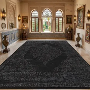 Persian Retro Black Carpet for Living Room American Style Decoration Home Lounge Large Area Rugs Dining Room Washable Floor Mat
