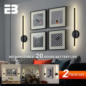 Battery Rechargeable Wall Light LED 50 80cm Wireless Dimming Interior Wall Sconce with Remote Beside Bedroom Lamps Home Decor