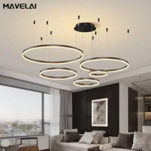 Modern Led Ceiling Chandelier Circular Ring Chandelier Living Bedroom Dining Room Lighting Home Indoor Lighting Decor Chandelier
