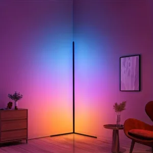 1PC Corner Floor Lamp, Smart RGB LED corner lights with Remote and App control, for Living RoomBedroom Playroom ,Easy to Install