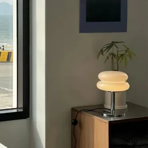 Glass bedside table lamp, bedroom living room retro decoration small LED lamp，Home decoration atmosphere dyeing table lamp