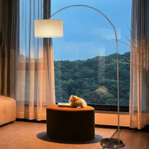 French Wabi-Sabi Style Arc Floor Lamp Luxury Grand Minimalist Decorative Ambient Light for Beside the Sofa Standing Lights
