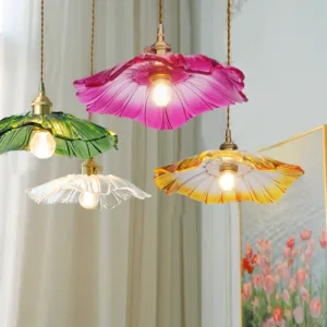 Vintage Pendant Lights Flower Glass Hanging Lamps Home Decoration Lighting Living Room Bedroom Bedside Light Fixture Chandeliers