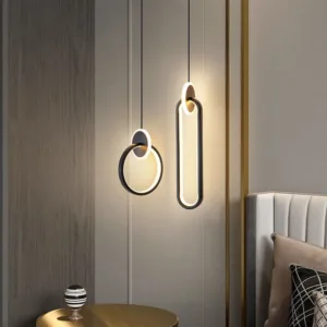 LED Pendant Light Modern Minimalist Bedroom Dining Room Golden Black Hanging Light Bedside Reading Light LED Decorative Pendant