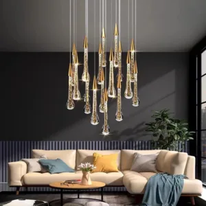 2026 New Modern LED Crystal Ceiling Chandelier Lustre Applicable To Restaurant  Stair Living Room Bedroom Lamp Art Ceiling Light
