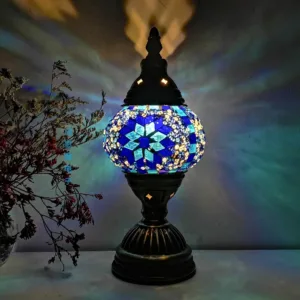 Mosaic Table Lamp Vintage Art Deco Handcrafted Lamparas De Mesa Mosaic Glass Bed Light Lamparas Con Mosaicos Night Lights