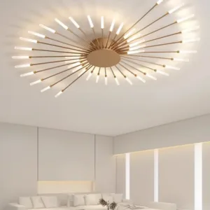 Modern Living Room LED Ceiling Lamps Nordic Bedroom LED Ceiling Lights Minimalism Gold Black Spiral Art Chandelier Light Fixture