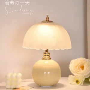 Modern Ceramic Glass Desktop Book Lamp Bedroom Bedside Table Lamp Light Luxury Atmosphere Children's Room Princess Table Lamp
