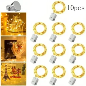 10pcs LED String Lights Battery Powered Colored Atmosphere Fairy Garlands Light For Outdoor Room Wedding Party Festival Decor