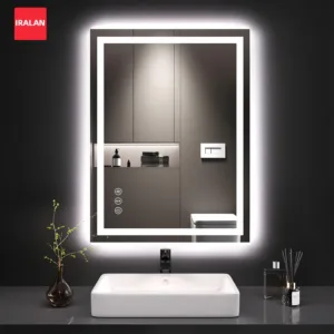 Smart Demist Bathroom Makeup Mirror Lamp 50X70cm Modern Cosmetic Rectangular 3 Color LED Sensory Switch Home Dressing Light 220V