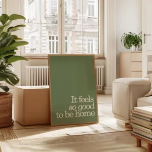 Feels So Good To Be Home Quote Sage Green Wall Art Print Canvas Painting Poster Picture For Living Room,Bedroom Home Decor
