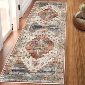 Persian Hallway Rug Modern Retro Bohemian Lightweight Bedroom Rug, Laundry Room Kitchen Rug Area Rug for Christmas Decoration