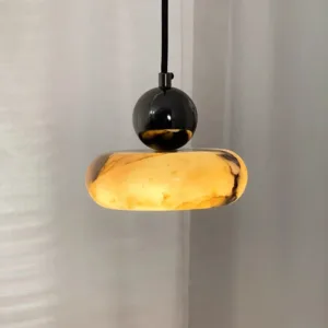 Japanese Simple High-end Marble LED Home Decor Pendant Light Suspension Chandelier For Villa Bedroom Foyer Lighting Fixtures