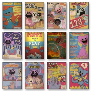 Vintage Cartoon Bedtime Relax Poster | Creative Kids Room Reminder Wall Art | Healing Sleep Vibe Decor Painting