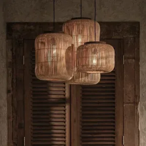 Japan Rattan Weaving Pendant Light Teahouse Restaurant Chandelier Wabi Sabi Living Room Ceiling Light for Home Decoration Lustre