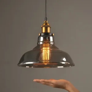 Vintage Shade Edison Bulb Lighting Chandelier Industrial Minimalist Height Adjustable Dining Bedroom Glass Hanging Light Fixture