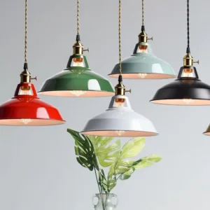 American retro industrial style single head forged iron pot lid pendant light Nordic restaurant bar coffee shop pendant light
