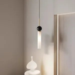 Natural Marble Ball Pendant Lamp Foyer Restaurant Aisle Bedroom Lighting Sconce Brass White Acrylic Lampshade G9 Bulb