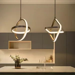 Modern Minimalist Black LED Pendant Light Chandelier for Dining Room Bedroom Living Room Kitchen Island Hanging Lamp