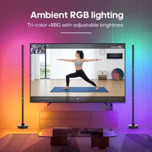 Color Changing Music Sync LED Corner Floor Lamp Vertical High Brightness with APP & Remote Control for Indoor Bedroom Living Room Decor