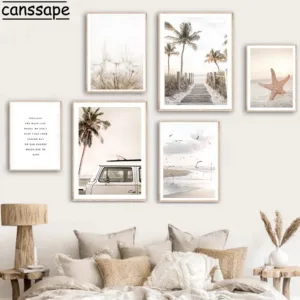 Sea Beach Wall Pictures Bridge Camper Starfish Canvas Painting Palm Tree Dandelion Art Prints Nordic Posters Living Room Decor
