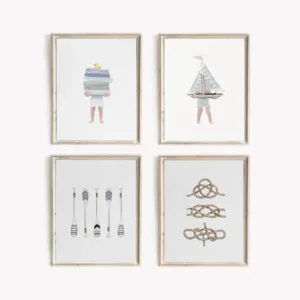 Minimalist Nautical Sailboat Coastal Poster and Prints Canvas Painting Nordic Wall Art Pictures Home Bathroom Nursery Decor