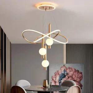 Modern LED Pendant Light Chandelier for Dining Room Living Room Ceiling Lamp 3 Colors Dimmable Indoor Lighting Home Decor Lamp