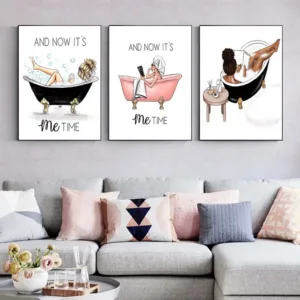 Nordic Bathroom Decor Fashion Posters and Prints Wall Art Canvas Painting Beauty Bathing Pictures Living Room Home Decor Cuadros