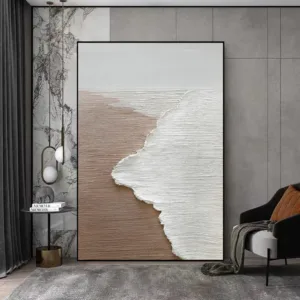 Mintura,Nordic Hand-painted Oil Painting on Canvas,Abstract Seaside Landscape Wall Art Poster,Living Room Office Home Deco Mural