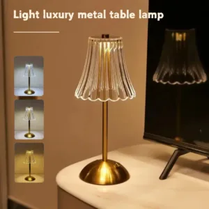 Vintage Crystal LED Desk Lamp, USB Charging, Suitable for Bedrooms and Living Rooms, Easily Creating a Warm Atmosphere