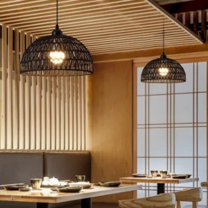 New Bohemia Rattan Pendant Light Countryside Restaurant Bedroom E27 Japanese Style Retro Decorative Light Hemp Rope Hand Woven