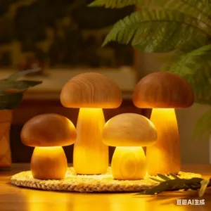 Mushroom LED Table Lamp Touch Dimming USB Charging Night Light for Bedroom/Desk/Coffee Bar Decorative Ambient Night Lighting