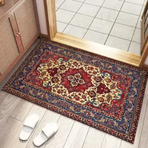 Vintage Style Small Carpet Bohemian Ethnic Style Living Room Bedroom Bathroom Kitchen Anti Slip Entrance Door Mat Home Rug