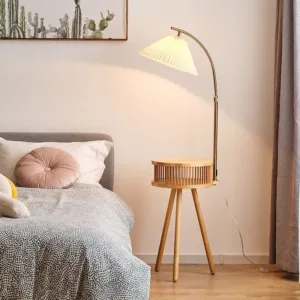 Modern Wooden Floor Lamps Indoor Classic Bedside Designer Stand Led Lights Creative Tripod Standing Corner Bedroom Study Living