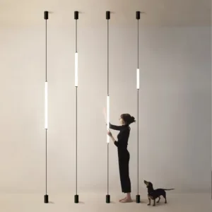 Italy Design Bedroom Bedside LED Floor Lamps Acrylic Sconces Long Line Light Modern Black Hotel Living Room LED Floor Light Home