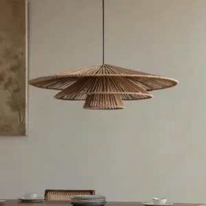 Japanese Wabi Sabi Handmade Vintage Homestay Hotel Restaurant Chandelier Decoration Imitation Rattan Lamp