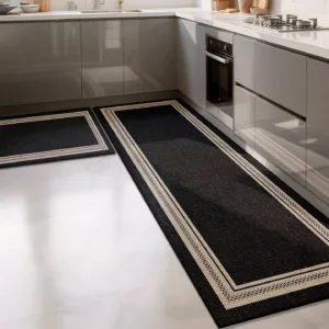 Kitchen Floor Mat Runner Rug Long Carpet Absorbent Carpets Black Minimalist Luxury Home Decoration Rugs Alfombra De Cocina