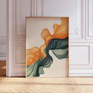 Sage Green Burnt Orange Modern Wall Art Canvas painting , Medieval Modern Wall Art Printed Poster, Home Wall Decoration Gift,